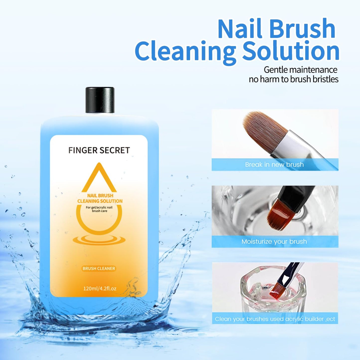 nail brush cleaner for nail brush nail art nail paiting50Pcs Cotton Finger Claws & Makeup Puff Set with 120ml Pen Cleaner Oil – Essential Cleaning Kit for Makeup Brushes, Nail Art, Painting (A12, 1)