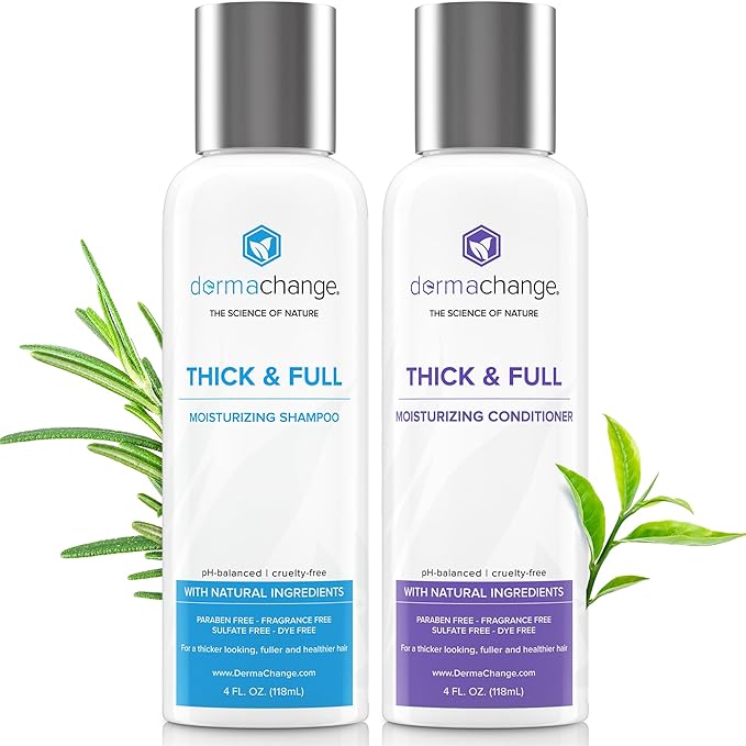 Hair Growth Shampoo and Conditioner for Men and Women - Dry Scalp Treatment, Moisturizing Shampoo and Conditioner - Sulfate Free and Fragrance-Free - Volumizing Hair (4oz)