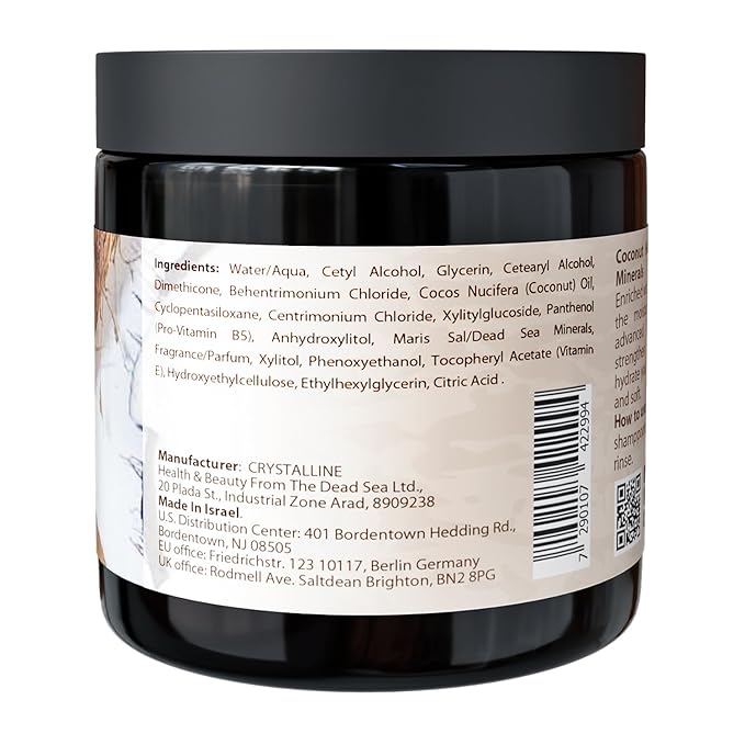Dead Sea Collection Coconut Hair Mask - Repair, Strengthening and Hydrating for All Hair Types - with Nourishing Dead Sea Minerals and Coconut Oil - 16,9 Fl. Oz