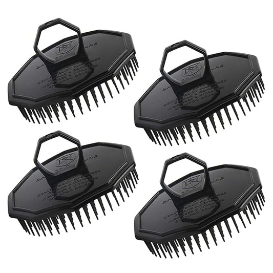 Scalp Massage Shampoo Brush, Segbeauty 4pcs Massage Hair Brushes Floriated Shower Comb for Deep Cleaning Hair Men's Hand Brush Growth Beard Brush Pet Grooming Brushes (Black(Ringed Handle))