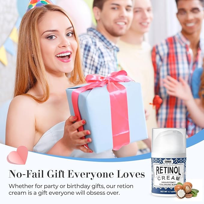 Retinol Cream for Wrinkles: Face Collagen Cream for Tightening Skin - Anti Aging Facial Moisturizer Day and Night for Women