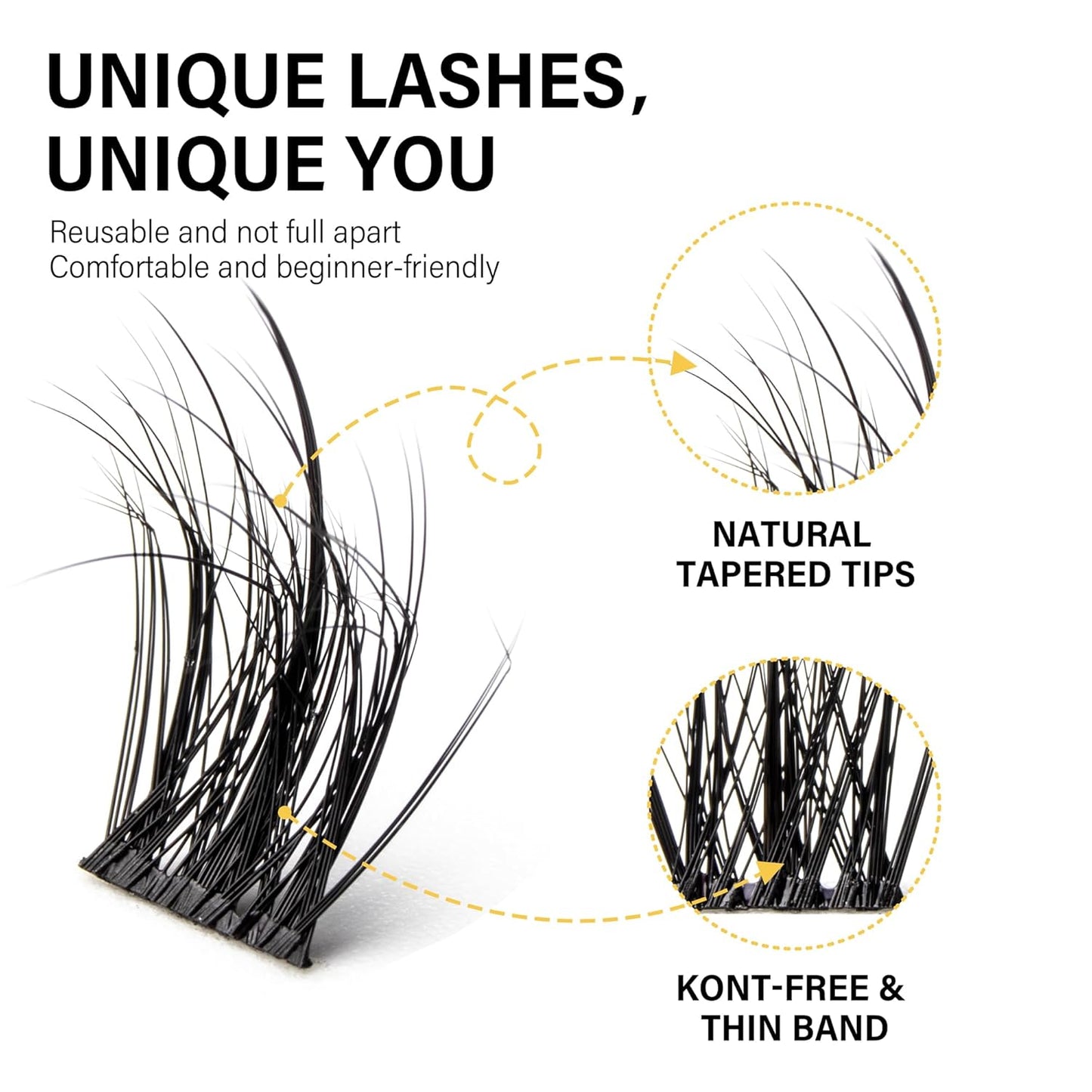 Lash Clusters 8-16mm, False Eyelashes 144pcs, Cluster Eyelash Extensions Matte Black Soft, Diy Lash Extensions D Curl Natural Lash Clusters Faux Mink Lashes Wispy๏ผBlaze,144pcs,0.07,D,8-16MIX)