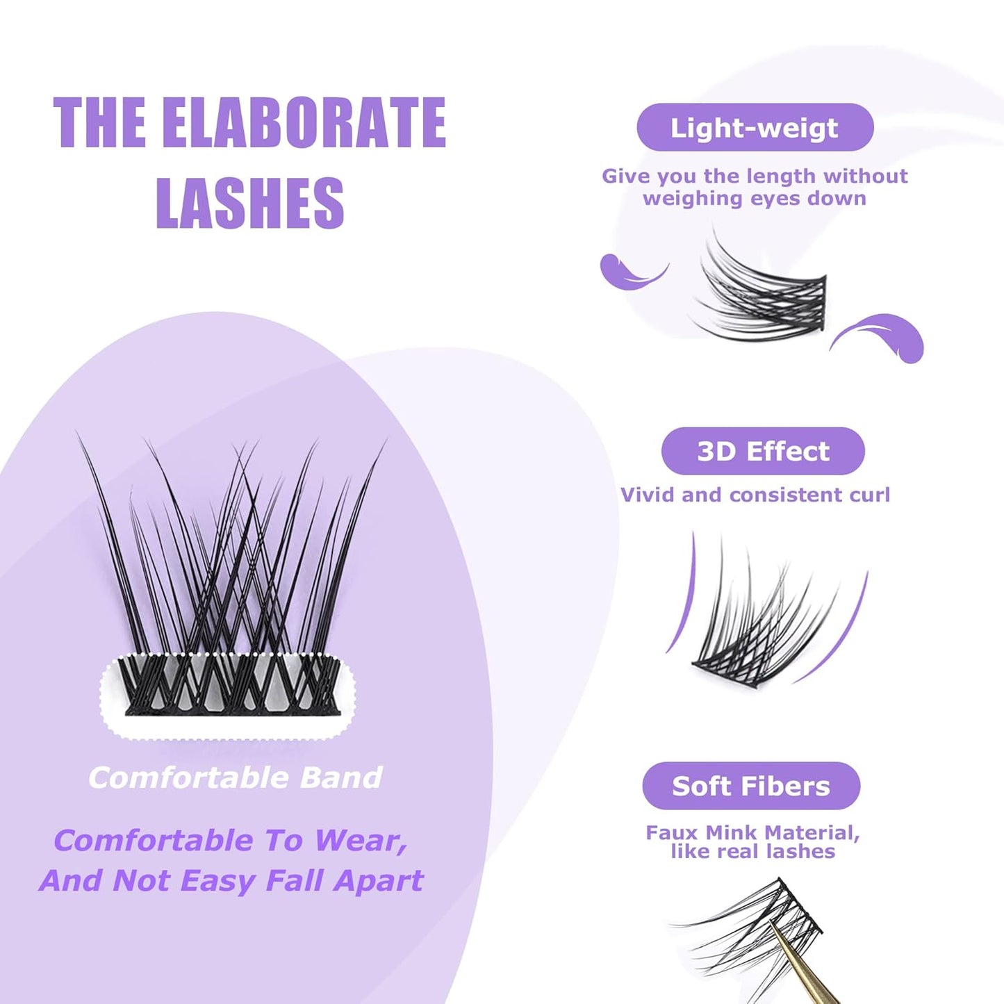 GAQQI Lash Clusters, Eyelash Clusters 120PCS C Curl Individual Lashes, Wispy Cluster Eyelash Extension 12mm Only, Natural Looking Cluster Lashes (GQ03, C Curl, 12mm)