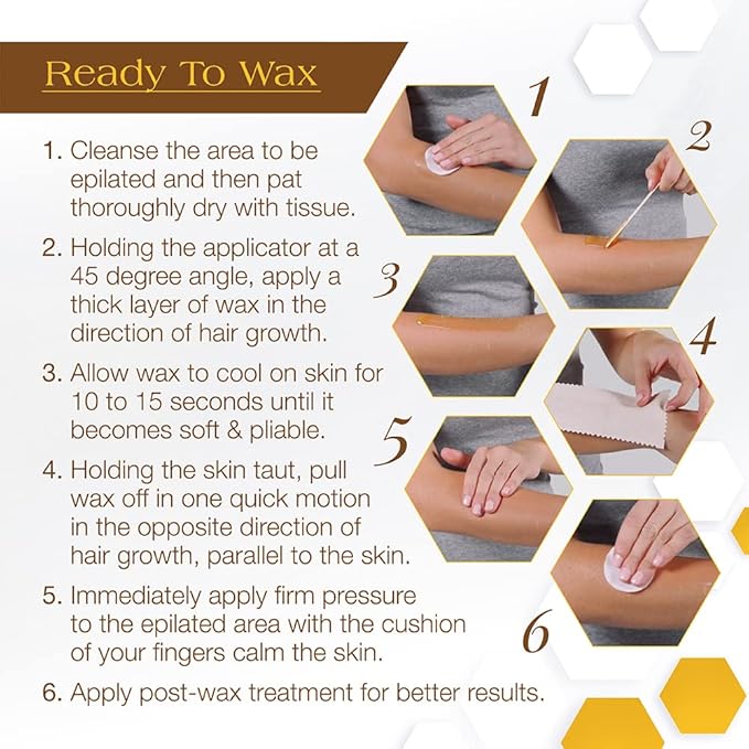 GiGi Microwave Tweezeless Wax - Non-Strip Facial Hair Remover, Honey-Infused, 1 oz