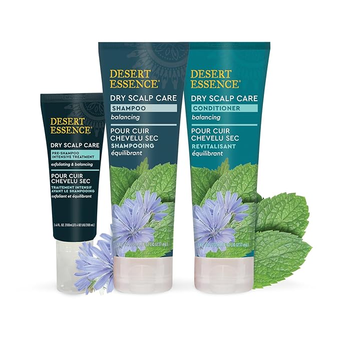 Desert Essence Dry Scalp Care Pre-Shampoo Intensive Treatment - Micro-Exfoliating, Eliminates Product Build-up and Oil for Healthier Hair and Scalp - 3.4 Fl Oz Bottle