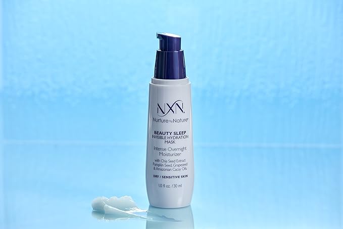 NXN Beauty Sleep Invisible Overnight Moisturizer Super Hydrating Face Mask Natural Anti-Aging Formula for Dry/Sensitive Skin, 1 Fl Oz…