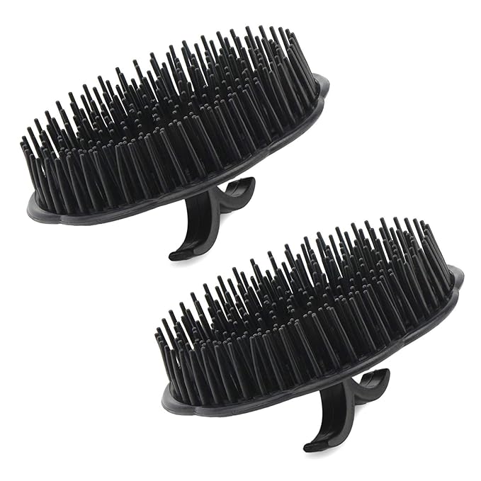 Segbeauty 2pcs Scalp Massage Shampoo Brush, Massage Hair Brush Floriated Shower Comb for Deep Cleaning Hair Men’s Hand Brush Growth Beard Brush Pet Grooming Brushes (Black)