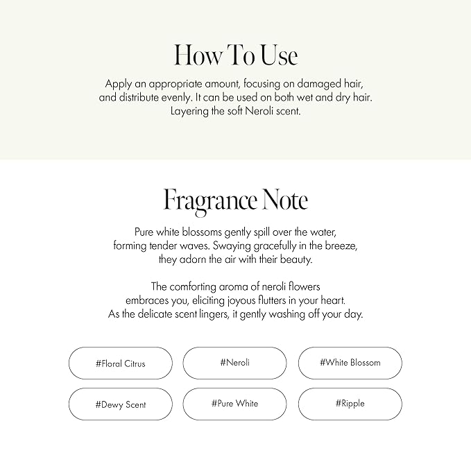 Neroli Glow Hair Essence with Bitter Orange Flower Oil & Complex for Soft Shine, Floral Citrus Scent, Paraben-Free (50ml / 1.69 fl. Oz)