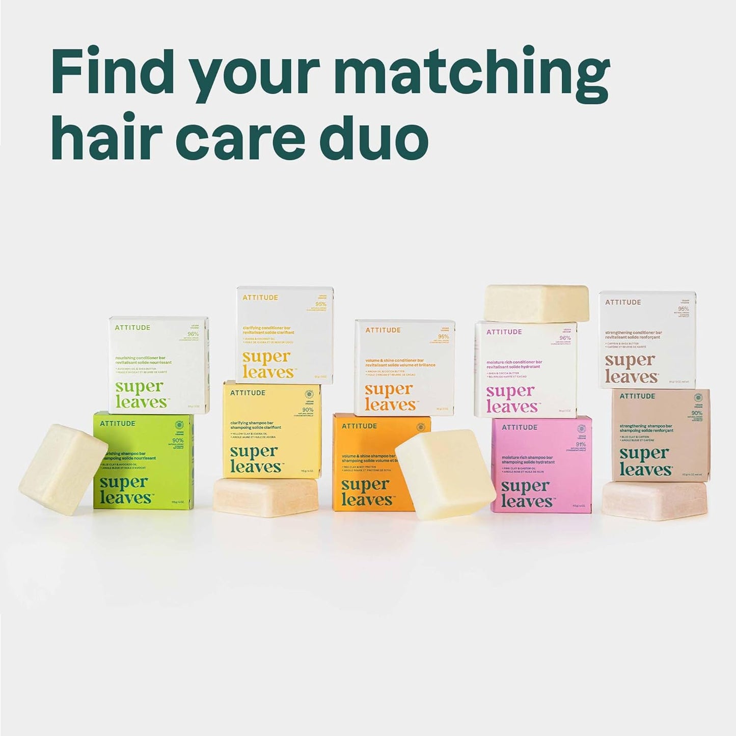 ATTITUDE Nourishing Shampoo Bar, Natural Origin, For Dry and Dull Hair, Avocado Oil & Blue Clay, EWG Verified & Clean Ingredients, Vegan, Pear & Amber, 4 Oz