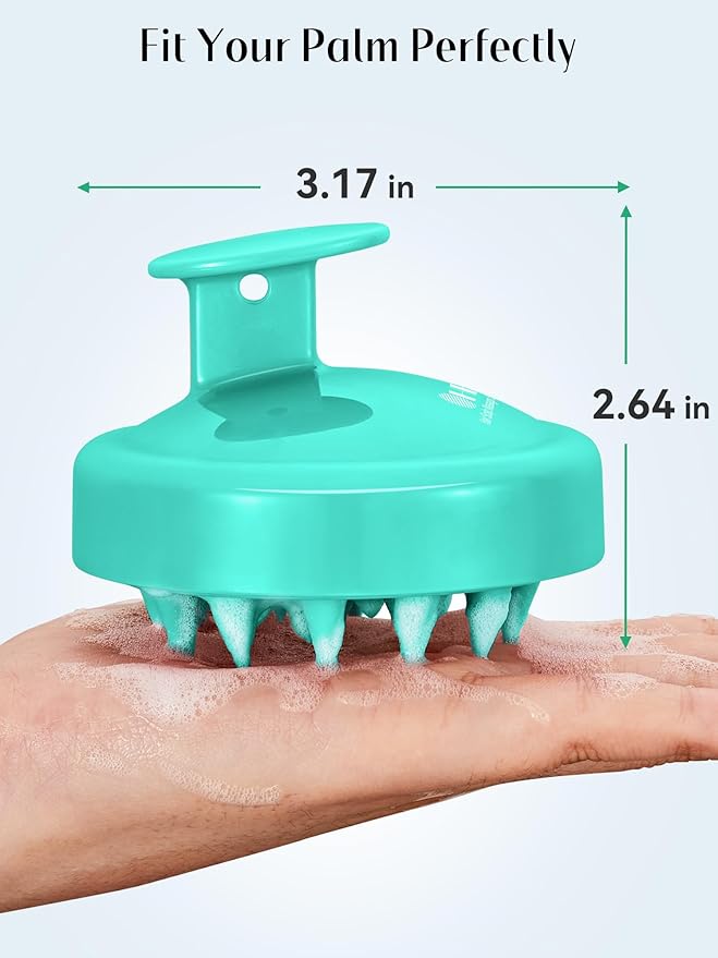 HEETA Scalp Massager Hair Growth 2-Pack, Soft Silicone Scalp Scrubber Shampoo Brush for Exfoliation Dandruff Removal Head Massage Stress Relax, Wet & Dry Use for Women Men Thick Thin Curly Hair Care