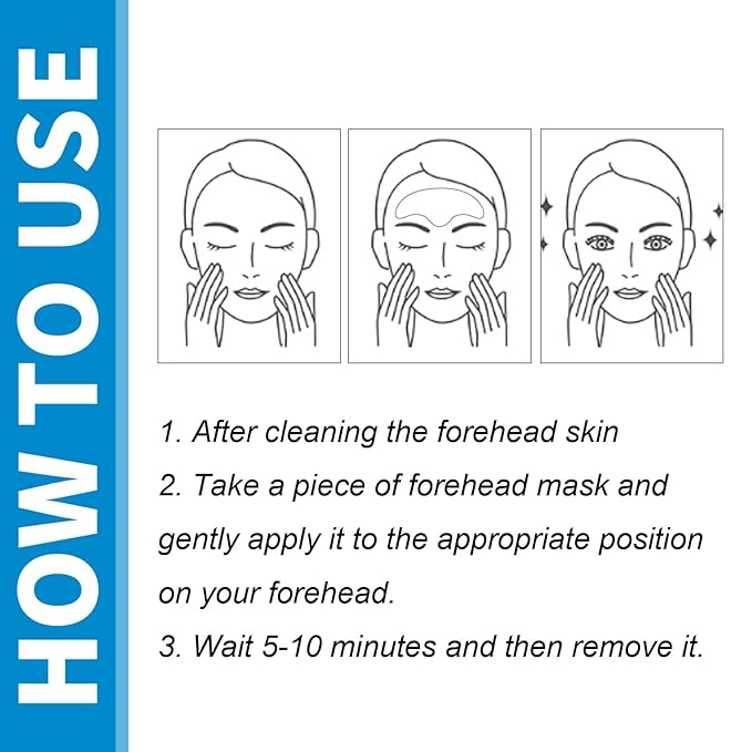 Forehead Wrinkle Patches 10Pcs with Aloe, Collagen, Vitamin E, Anti Wrinkle Patches, Forehead Wrinkles Treatment, Face Tape for Wrinkles Care to Smooth Fine Lines & Wrinkles for Women