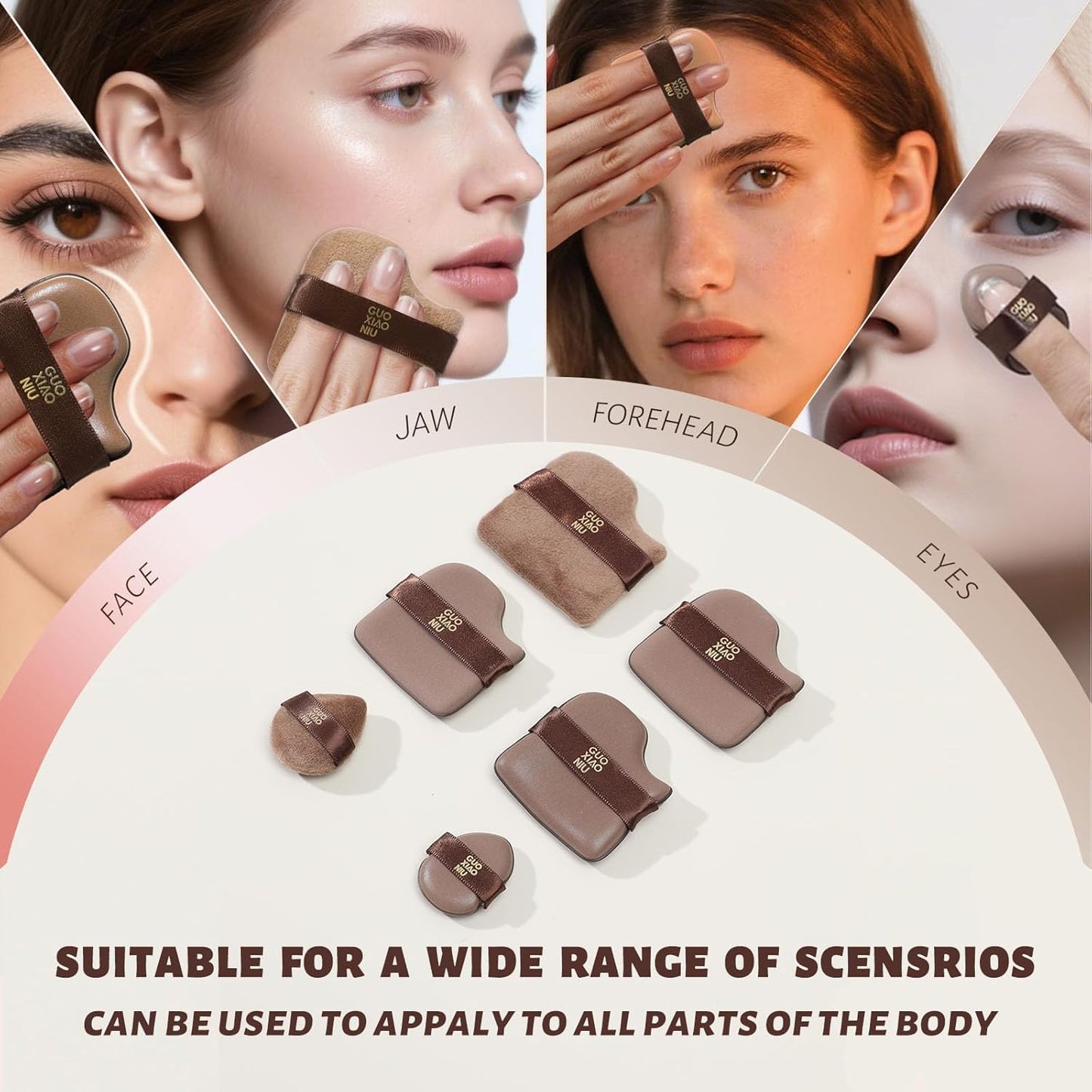 24Pcs Makeup Powder Puffs Set with 4 Cases, Velour/Leather/Air Cushion Makeup Puff, Reusable & Washable, Ideal For Foundation, powder cream, Setting, concealer, Wet Dry Makeup tools (4Box)