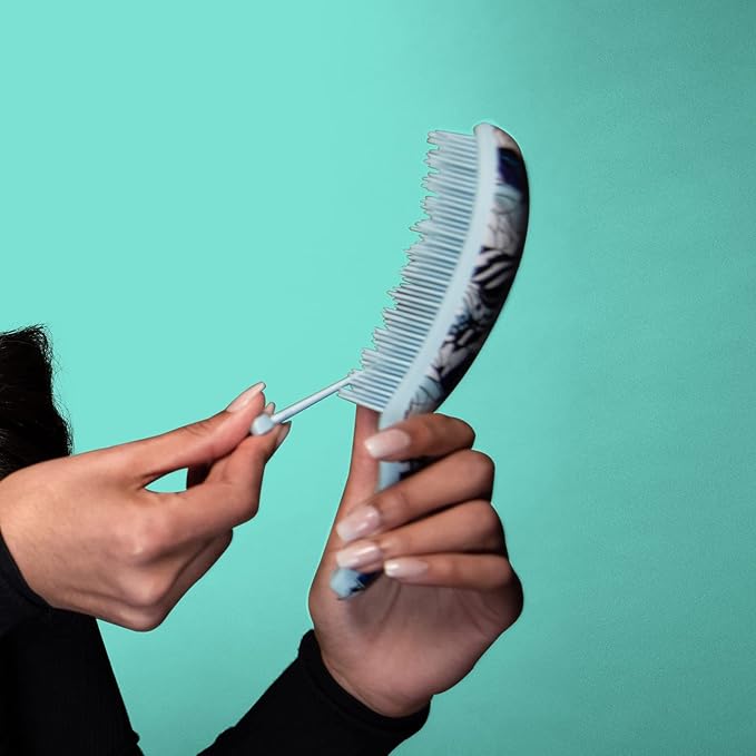 Supreme Brush + Cleaner, Gentle Detangling, Detangler Hair Brush for All Hair Types. For use on Wet or Dry Hair (Blue Butterfly)