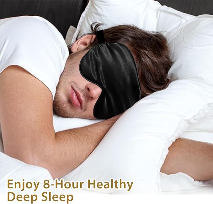 Silk Sleep Masks for Sleep, 4 Pack Super Soft Sleep Mask for Women & Men, 100% Blackout, Zero Eye Pressure, Blindfold with Adjustable Strap, Travel Eye Covers (Black, Pink, Blue, Grey)