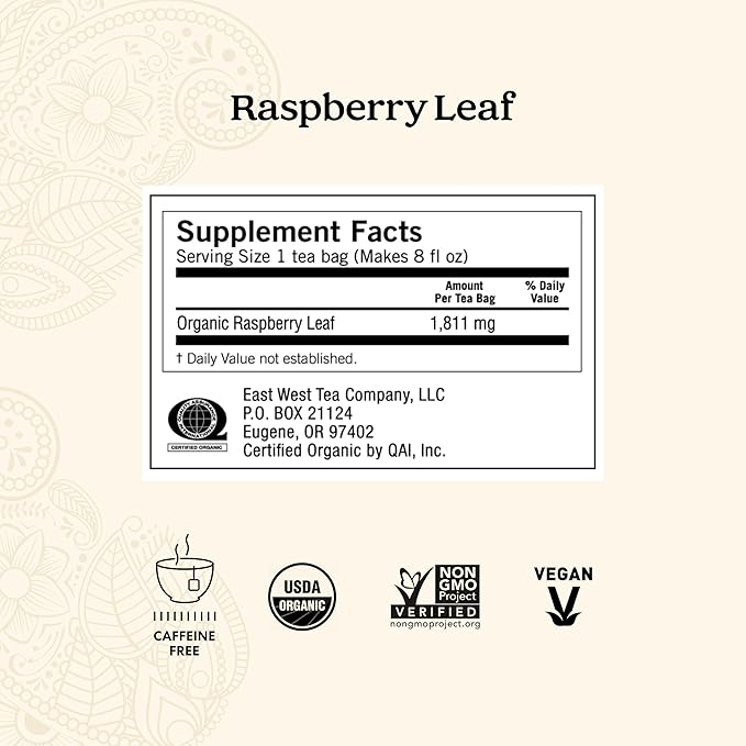 Yogi Raspberry Leaf Tea - Organic Raspberry Leaf Tea Supports Reproductive Health - Organic Tea Bags - Caffeine Free - 16 Tea Bags Per Pack (4 Packs)