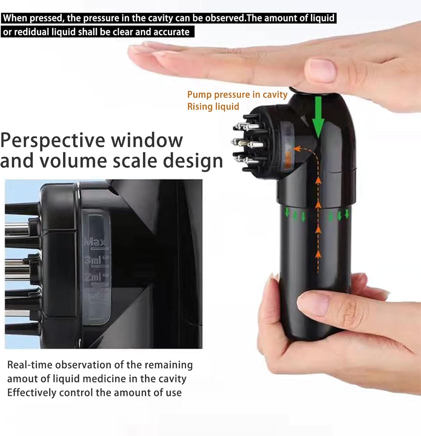 Elitzia Scalp Solution Applicator Roller Hair Massage Comb Liquid Guide Comb Smear-Type Essential Oil Hair Growth Brush for Anti-Hair Loss and Hair Regrowth