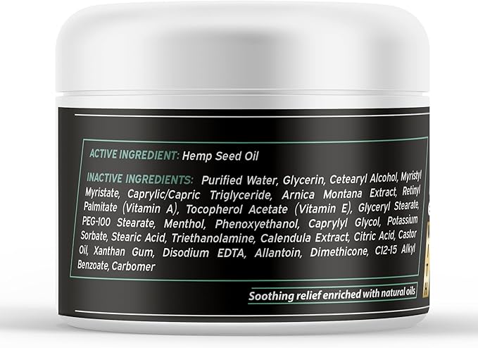 WELLUTION Hemp Cream with MSM - All-Natural Hemp Oil Extract - Extra Strength Massage Lotion with Arnica, Vitamins E & A - 4 oz. - Fast Relief