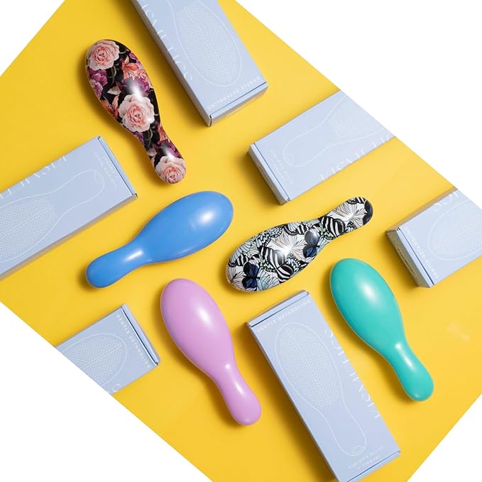 Supreme Brush + Cleaner, Gentle Detangling, Detangler Hair Brush for All Hair Types. For use on Wet or Dry Hair (Aqua)