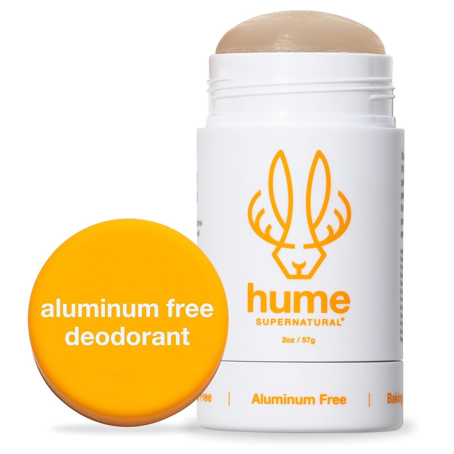 Hume Supernatural Aluminum Free Deodorant for Women & Men - Safe for Sensitive Skin - Probiotic, Plant-Based, Baking Soda Free, Aloe, & Cactus Flower, Anti Sweat, Stain & Odor - Amber Woods, 1-Pack