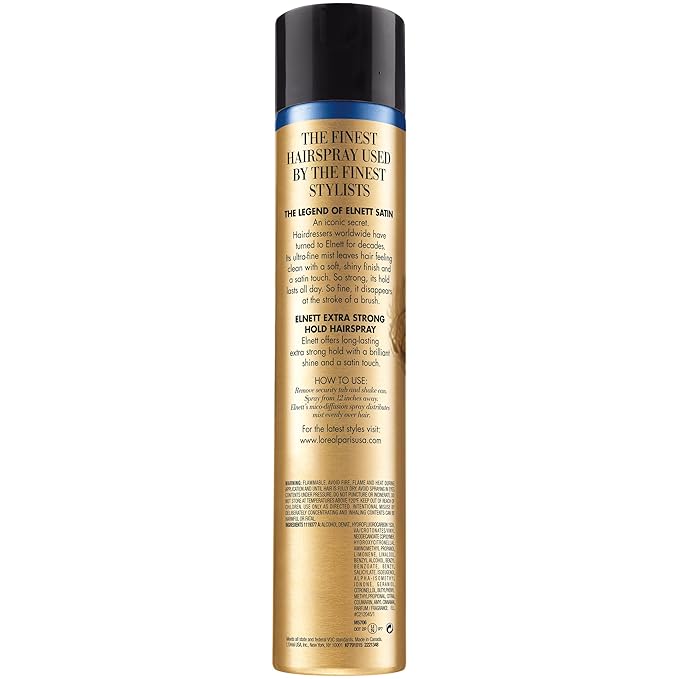 L'Oreal Paris Elnett Satin Extra Strong Hold Hairspray 11 Ounce (1 Count) (Packaging May Vary)