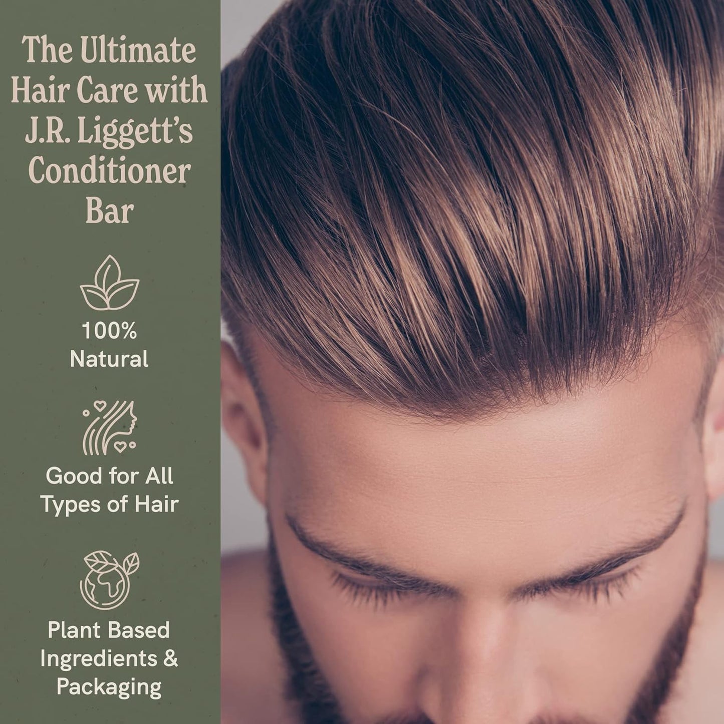 J·R·LIGGETT'S Conditioner Bar - Original Formula, All Natural Hair Conditioner with Coconut Oil & Cocoa Butter - Sulfate Free, Gmo Free, Plant-Based Ingredients for Soft & Smooth Hair, 1.75oz - 1 Pack