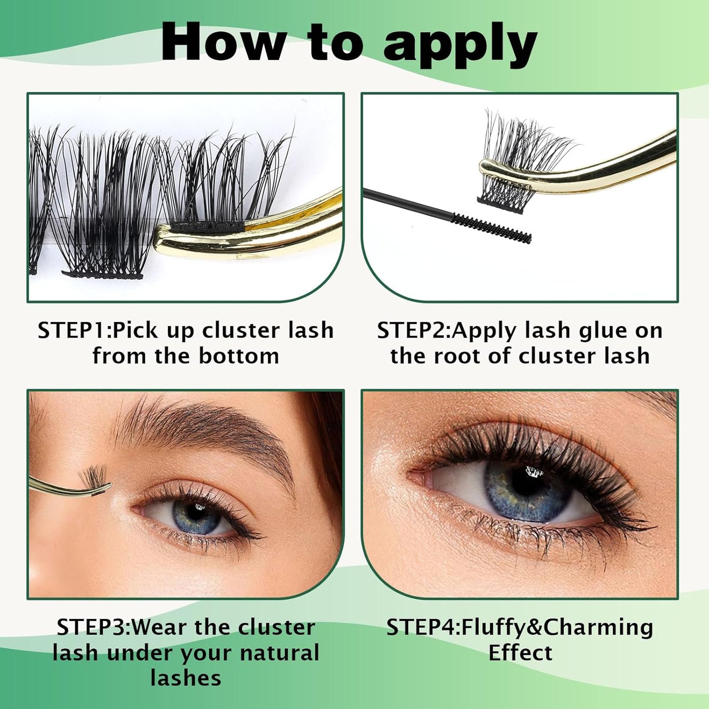 Lash Clusters,96 Pcs Cluster Lashes D Curl 18mm DIY Lash Extensions Eyelash Clusters,KEYYOU Volume Wispy Individual Lashes Soft&Comfortable Easy DIY at Home(Y05,D-18mm)