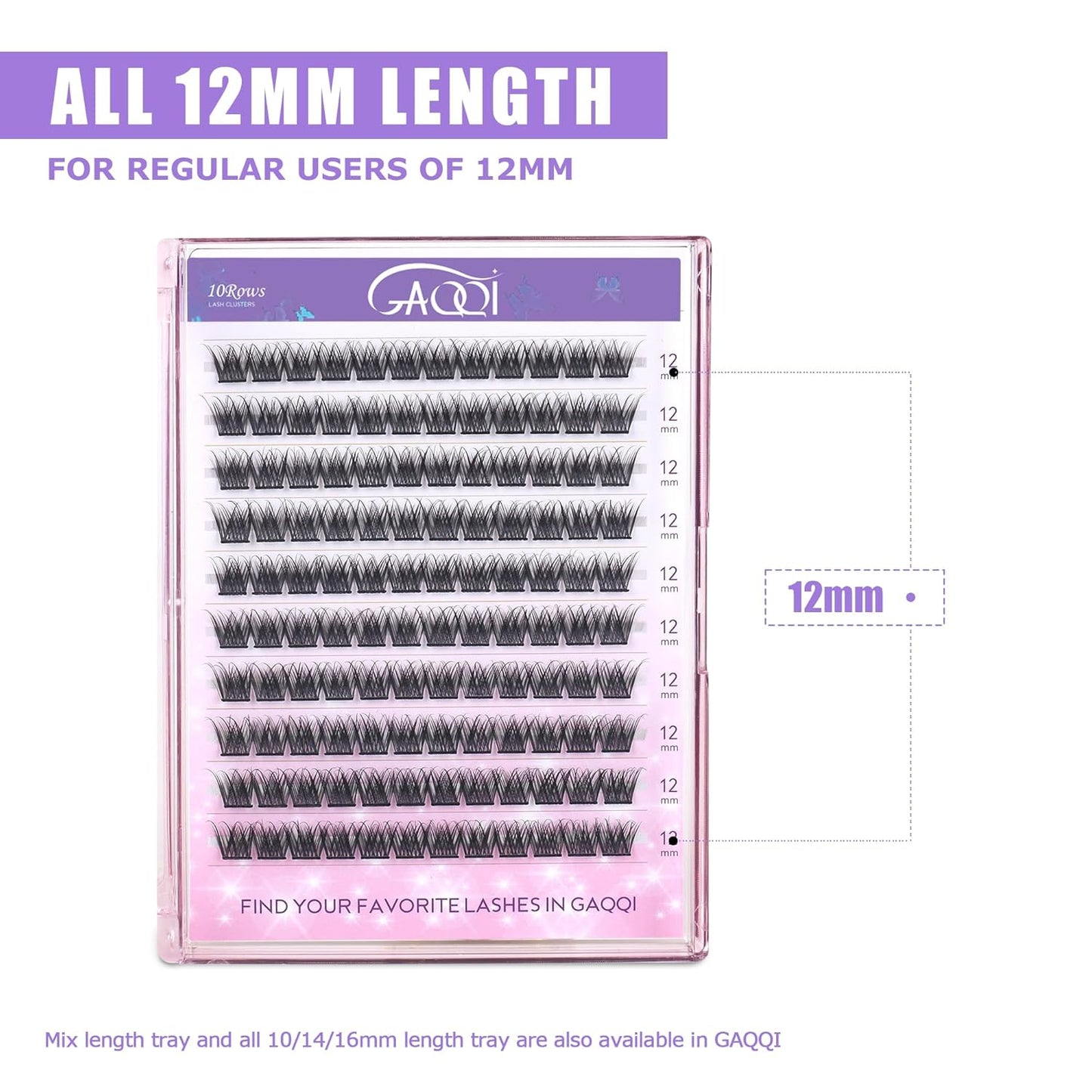GAQQI Lash Clusters, Eyelash Clusters 120PCS C Curl Individual Lashes, Wispy Cluster Eyelash Extension 12mm Only, Natural Looking Cluster Lashes (GQ03, C Curl, 12mm)