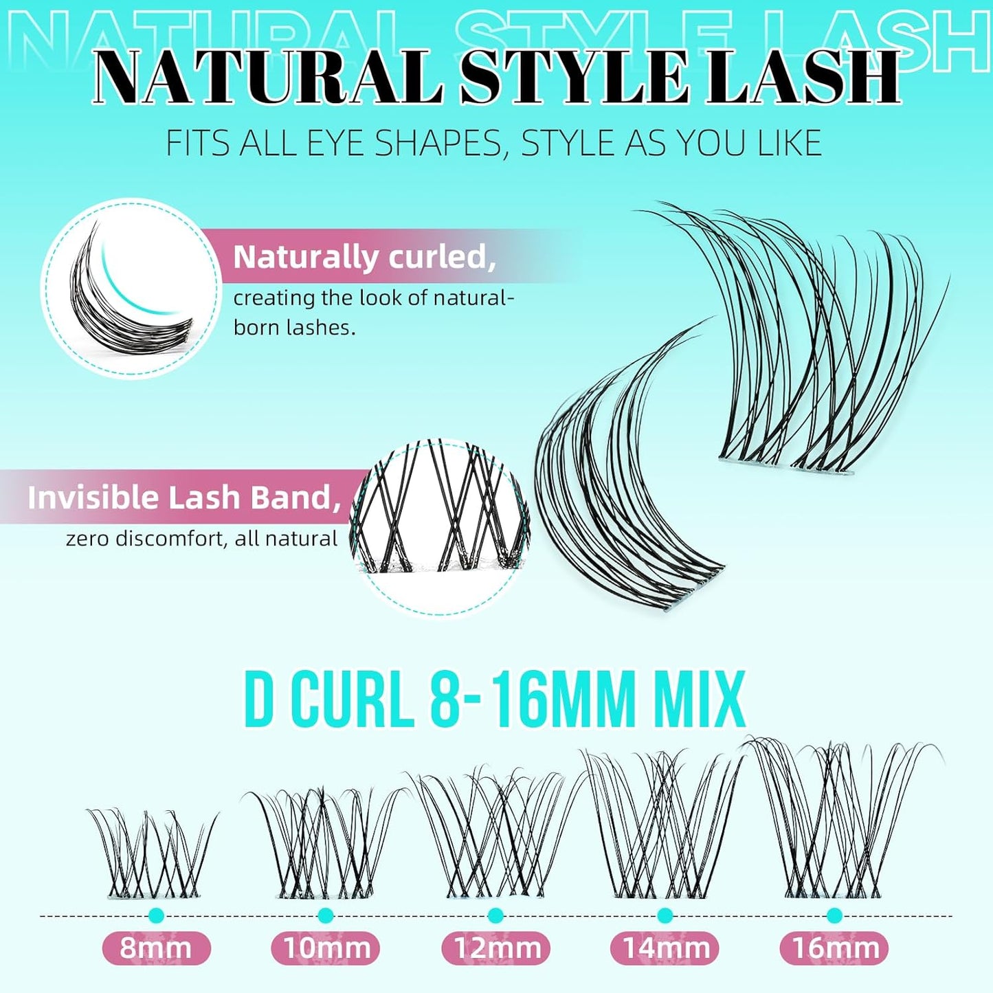 Lash Clusters Kit,160pcs D Curl DIY Individual Eyelash Cluster Kit,Lash Bond And Seal,Remover For Eyelashes Extensions,Lash Applicator Tool For False Eyelash Extension Kit At Home(01#,Kit)