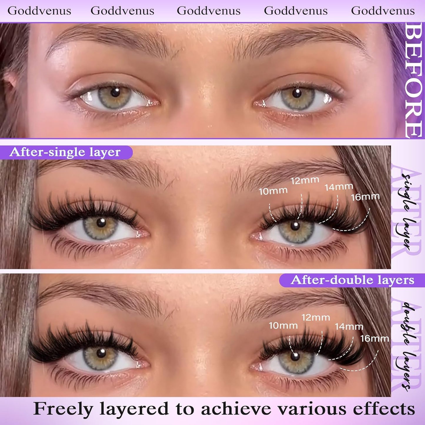 Manga Lash Cluster Kit Wispy Lashes Clusters Fluffy Eyelash Clusters Upturned Foxy Cluster Eyelash Extensions Kit D Curl Fairy Eyelash Extension Kit 10-16mm Individual Lashes Kit