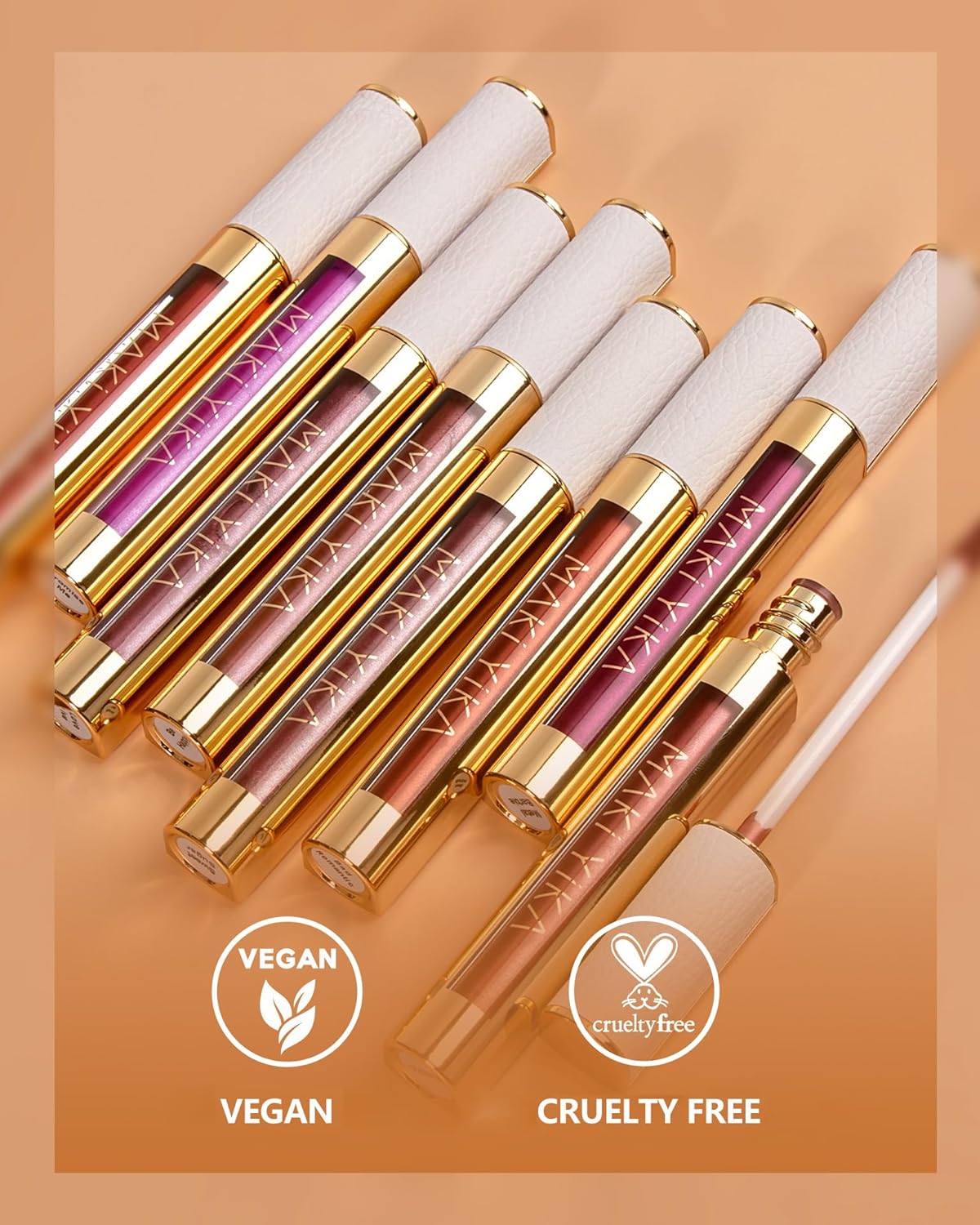 MAKI YIKA Metallic Pink Lipstick for Women Nude Pink Lipsticks Long Lasting Glitter Lipstick No Smudge No Transfer Liquid Lip Gloss (BR21 Sweet Rose)