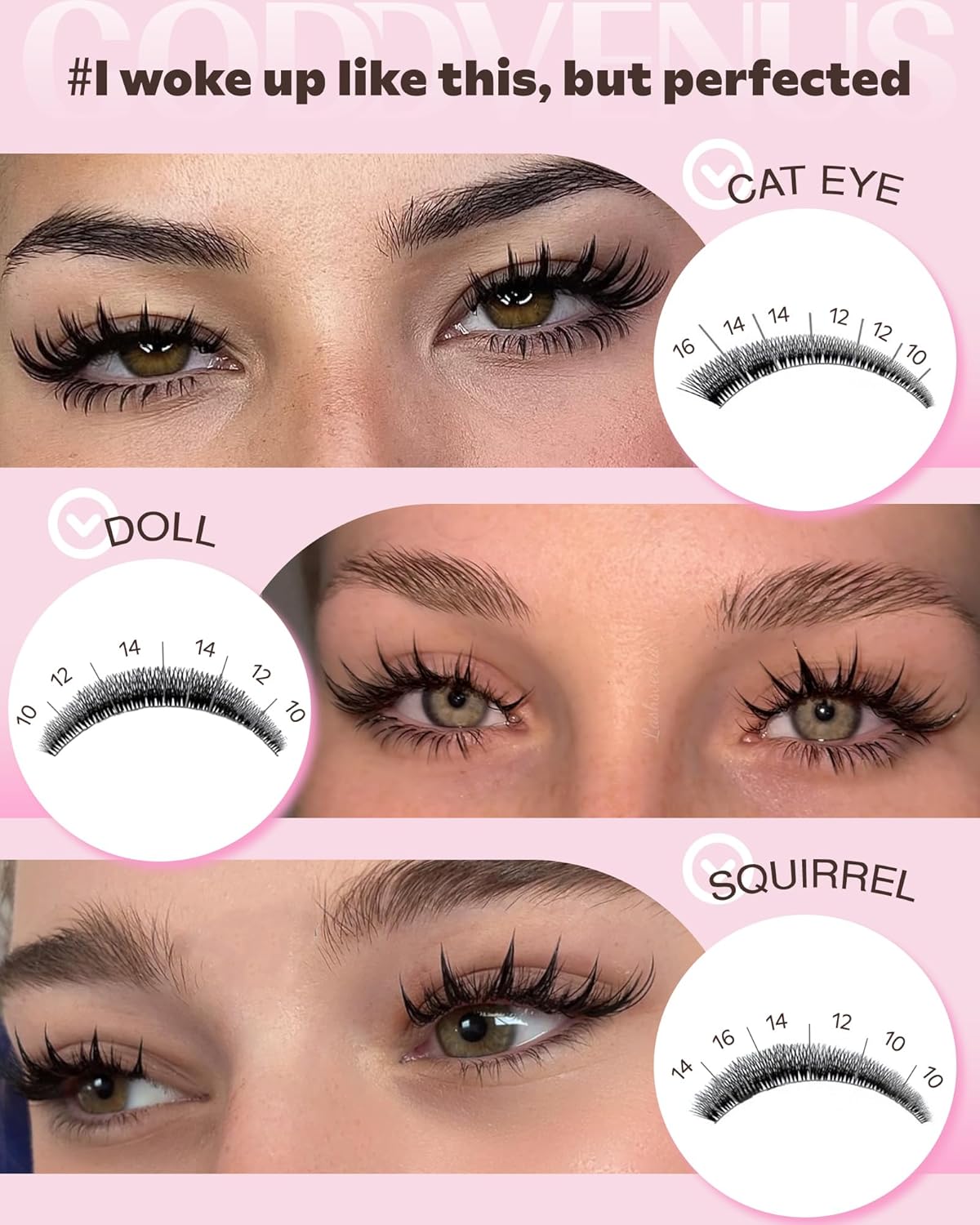 Manga Lash Clusters Kit Natural 300 Pcs Cluster Eyelash Extensions Kit Wispy Fairy Fluffy Eyelash Clusters Anime Cosplay Individual Lash Extensions Kit CC Curve 10-16mm