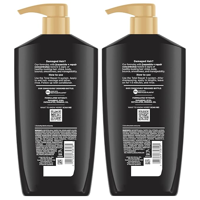 L'Oreal Paris Elvive Total Repair 5 Repairing Shampoo and Conditioner for Damaged Hair, 28 Ounce (Set of 2)