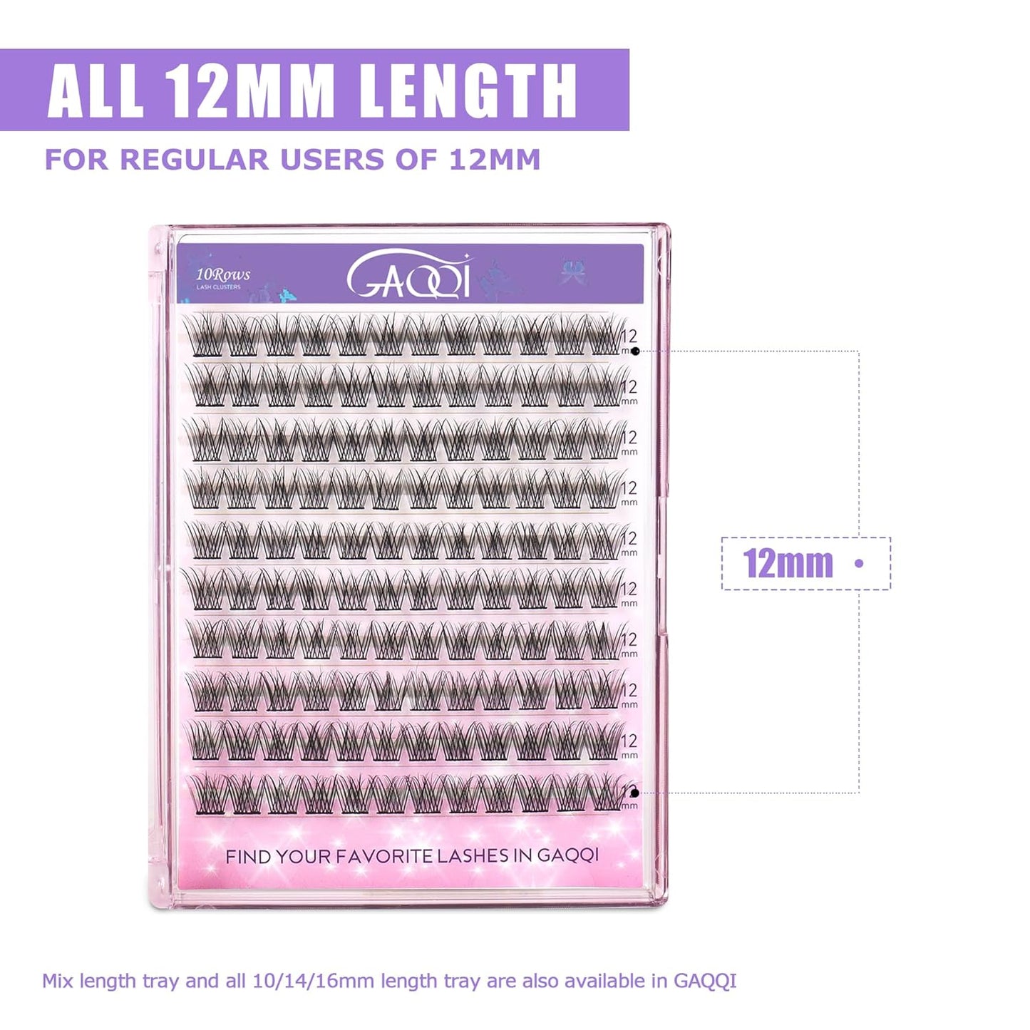 GAQQI Lash Clusters, Eyelash Clusters 120PCS C Curl Individual Lashes, Wispy Cluster Eyelash Extension 12mm Only, Natural Looking Cluster Lashes (GQ15, C Curl, 12mm)