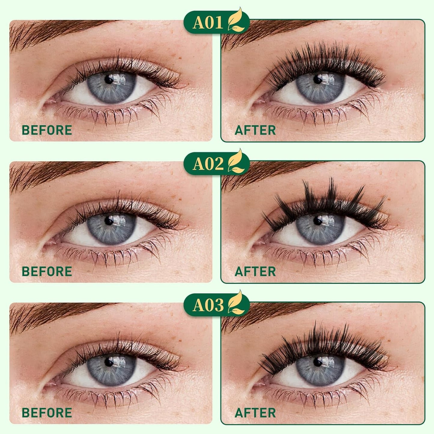 KEYYOU Reusable Magnetic Eyelashes 2 Pair with Applicator No Glue Needed 3D Natural Magnetic Lashes, Easy to Apply & Long Lasting for Daily Use & Events(A01+A02)