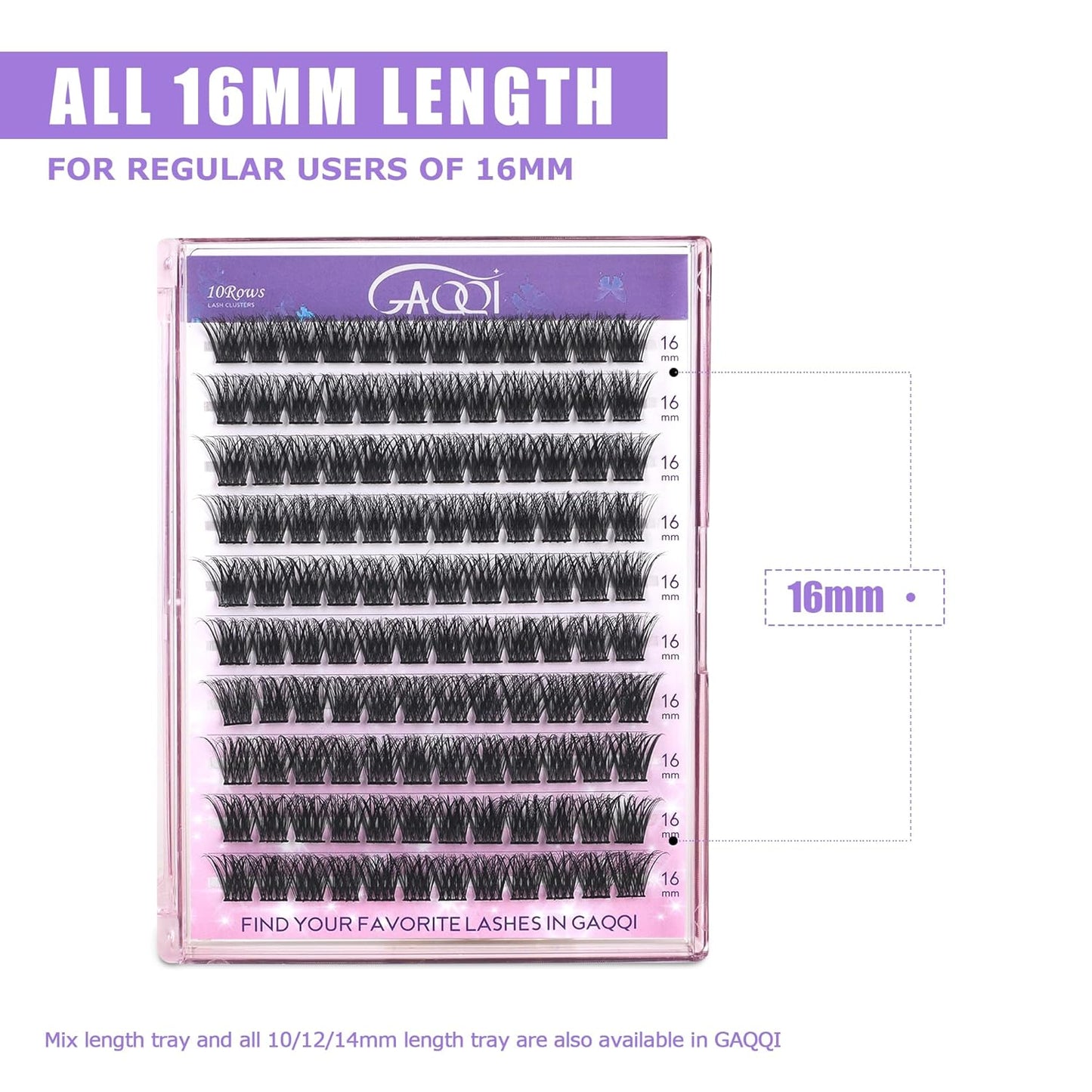 GAQQI Lash Clusters, Eyelash Clusters 120PCS C Curl Individual Lashes, Wispy Cluster Eyelash Extension 16mm Only, Natural Looking Cluster Lashes (GQ03, C Curl, 16mm)