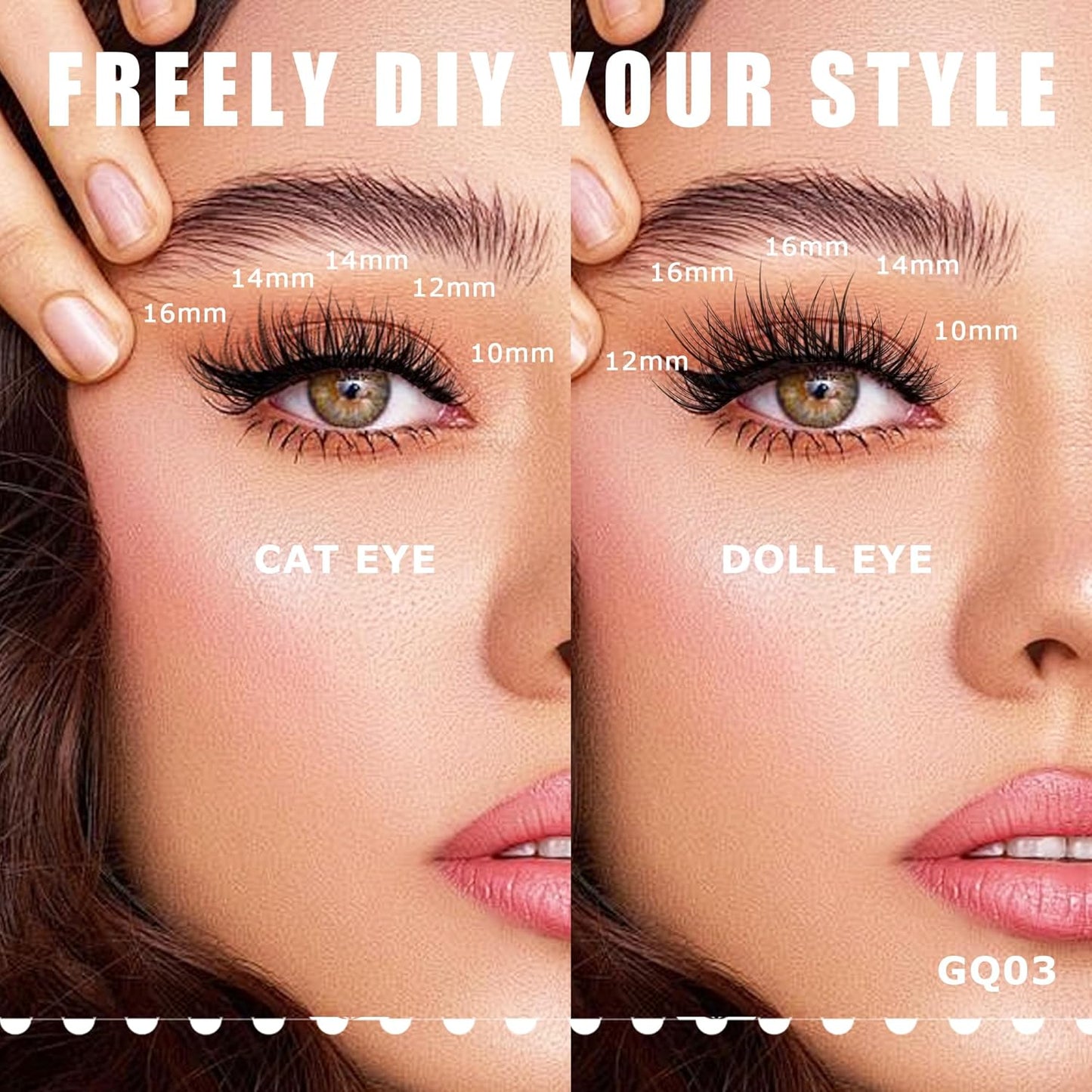 GAQQI Lash Clusters, Eyelash Clusters 120PCS C Curl Individual Lashes, Wispy Cluster Eyelash Extension 16mm Only, Natural Looking Cluster Lashes (GQ03, C Curl, 16mm)