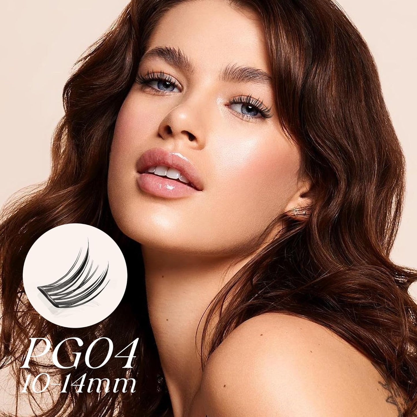 GAQQI Self Adhesive Lash Clusters, Pre Glued Eyelashes 10-14mm Wispy Cluster Lashes, Press On No Glue False Eyelashes, Strong Adhesive & Reusable Glueless(PG4)