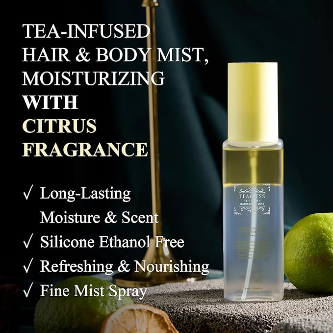 Green Tangerine Yuja Kombu Tea Perfume Hair & Body Mist, Hair & Body Perfume Spray for Dry Skin, Moisture Balance, Soothing, Nourishing, Long-Lasting Fragrance, Citrus Woody Scent