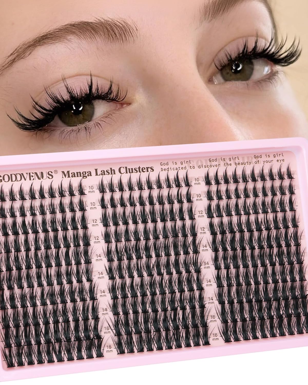 Manga Lash Clusters Natural Wispy 300 Pcs Fairy Eyelash Clusters 10-16mm Fluffy Cluster Eyelash Extensions Anime Cosplay No Plastic Feel Individual Lash Extension CC Curve