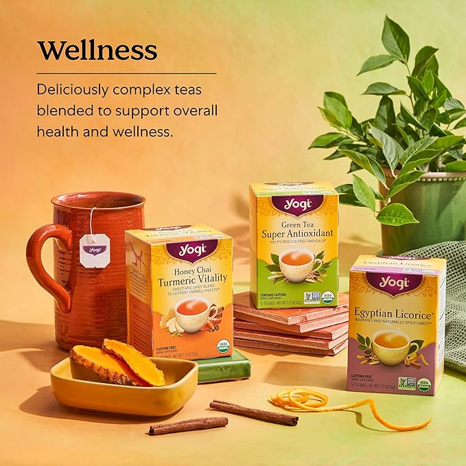Yogi Raspberry Leaf Tea - Organic Raspberry Leaf Tea Supports Reproductive Health - Organic Tea Bags - Caffeine Free - 16 Tea Bags Per Pack (4 Packs)