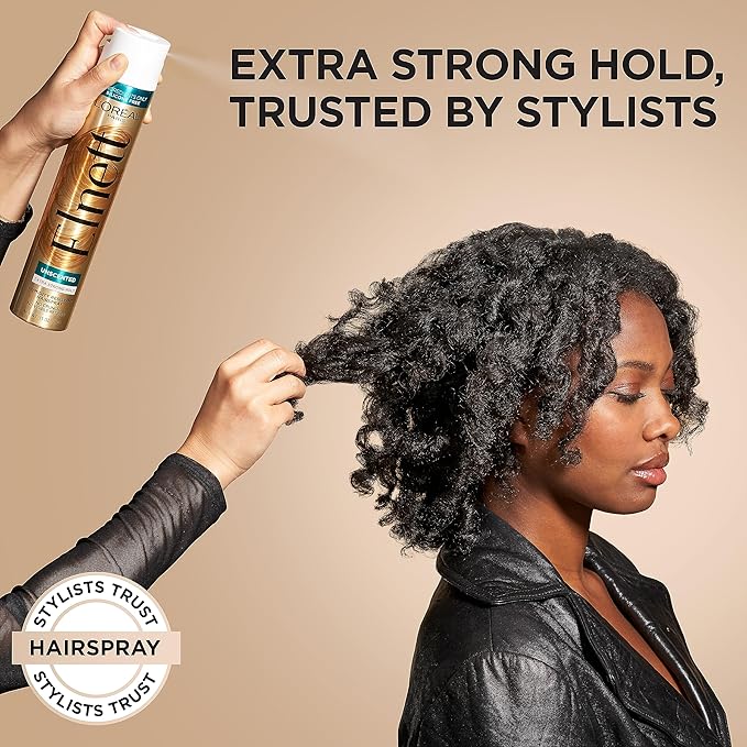 L'Oreal Paris Elnett Hair Care Elnett Satin Extra Strong Hold Hairspray - Unscented, Long Lasting + Humidity Resistant, Hair Styling Spray, 2.2 Oz