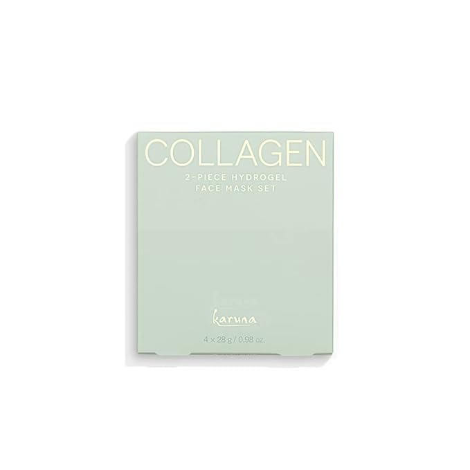Karuna Skin - COLLAGEN Face Mask Sheets, Hydrogel 2-Piece Facial Mask, Age-Defying, Hydrating, Rejuvenating & Moisturizing Skin Care Essential That Targets Fine Lines & Wrinkles, 4 Packs