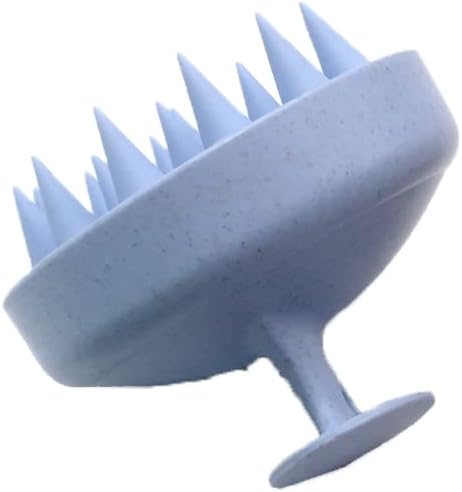 Shampoo Massager Brush, Silicone Scalp Cleanser and Head Scrubber Round Brush for Shower and Hair Care (Blue)