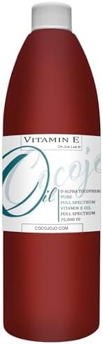 cocojojo Organic Liquid Vitamin E Oil for Skin, for Hair, Face, Body Oil, 100% Pure Natural Cold Pressed Unrefined, Moisturizes & Nourishes, Non GMO - 32 Oz