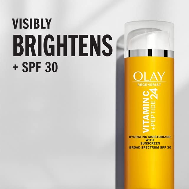 Olay Super Cream with Sunscreen SPF 30, Trial Size, Lightweight Face Moisturizer with Sun Protection, 5-in-1 Skin Care Benefits - Hydrating, Brightening, Firming - Niacinamide, Vitamin C, 15 mL