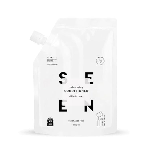 SEEN Conditioner Eco-Refill, Fragrance Free - Non-Comedogenic & Sulfate-Free Hair Conditioner- Dermatologist-Developed - Safe for Sensitive & Acne Prone Skin