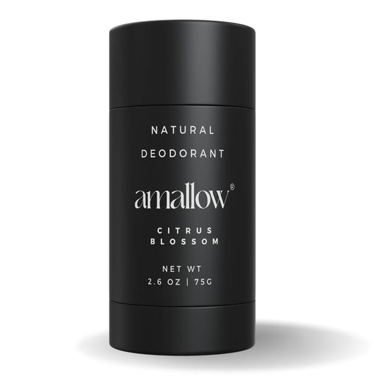 Amallow - Natural Deodorant – Aluminum Salt-Free, Tallow-Based, Baking Soda-Free, with Magnesium & Zinc – Long-Lasting Odor Protection – Handcrafted in the USA – 2.6 oz (Citrus Blossom)