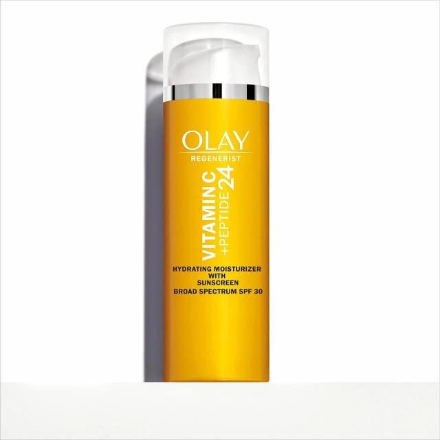 Olay Super Cream with Sunscreen SPF 30, Trial Size, Lightweight Face Moisturizer with Sun Protection, 5-in-1 Skin Care Benefits - Hydrating, Brightening, Firming - Niacinamide, Vitamin C, 15 mL