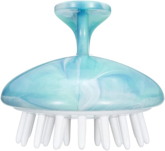 Shampoo Massager Brush, Scalp Massager and Exfoliator Features Soft Bristles to Aid in Dandruff Relief, Increase Circulation, Stimulate Hair Growth for Healthy Looking Hair (Blue Marble)