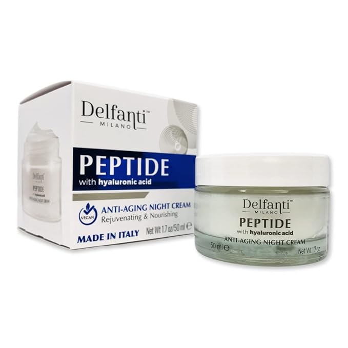 Delfanti-Milano • PEPTIDE with Hyaluronic Acid • ANTI-AGING NIGHT CREAM • Made in Italy